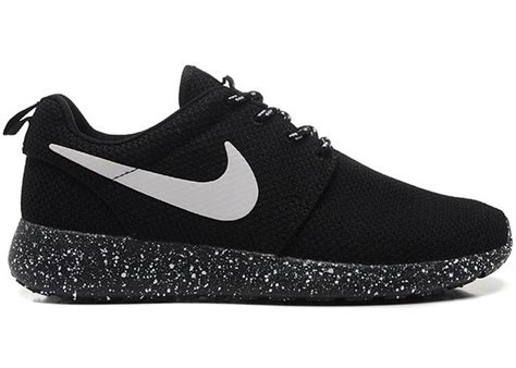 nike roshe run print speckle damen schwarzsegel weiß schuhe